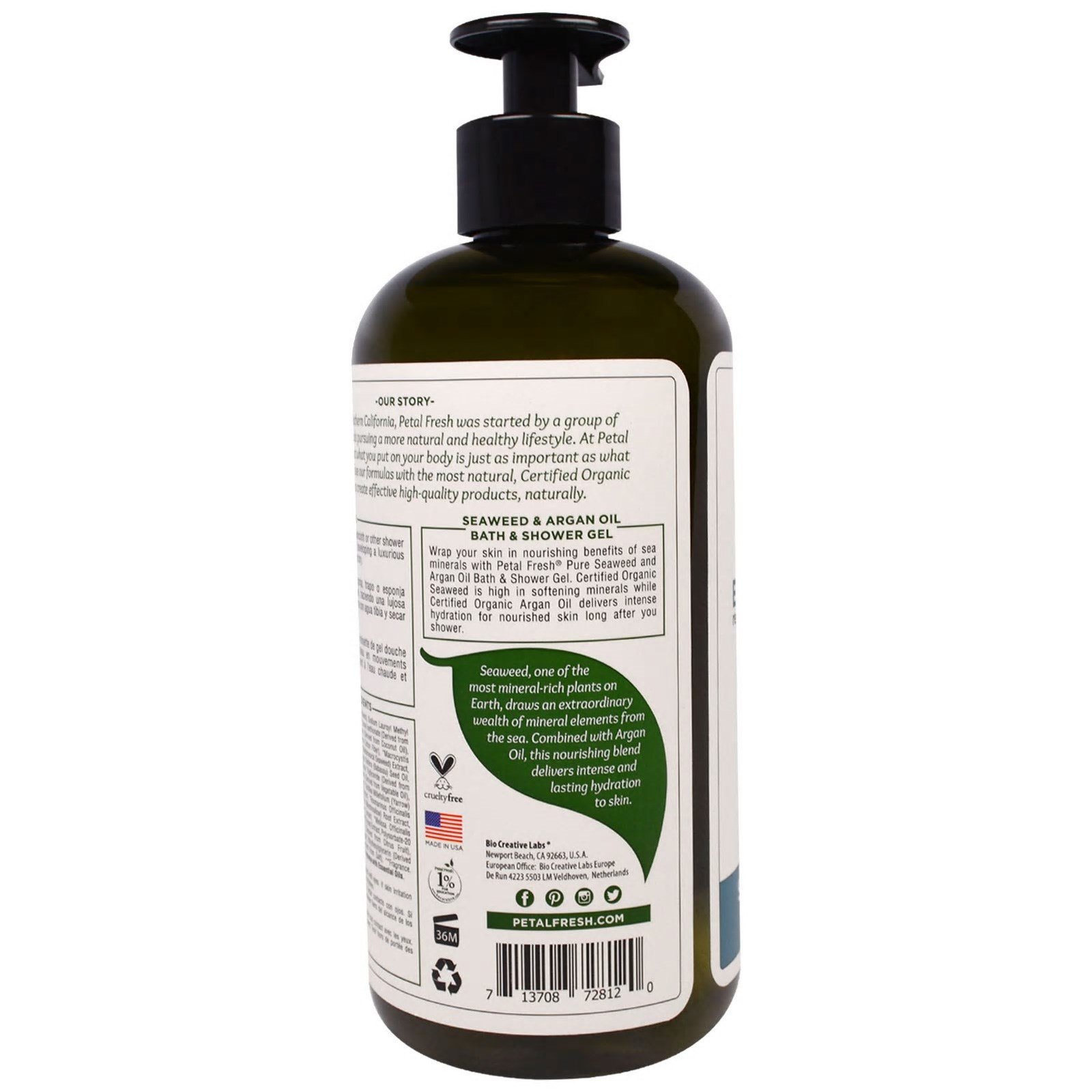 Comprar Petal Fresh, Pure, Banho Mineral Nutritivo & Gel de Banho, Algas e Óleo de Argania, 475 ml - Imagem 3