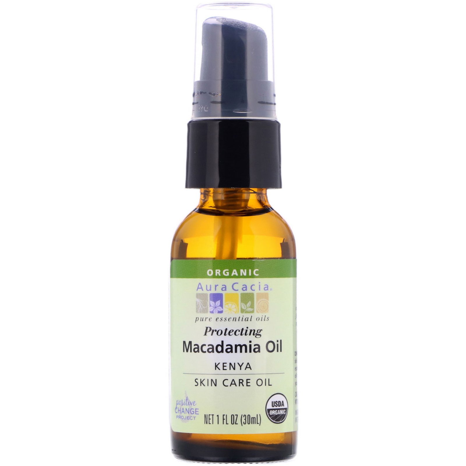 Comprar Aura Cacia, Orgânico, Cuidados Naturais com a Pele, Óleo de Macadâmia, 1 onça fluida (30 mL)