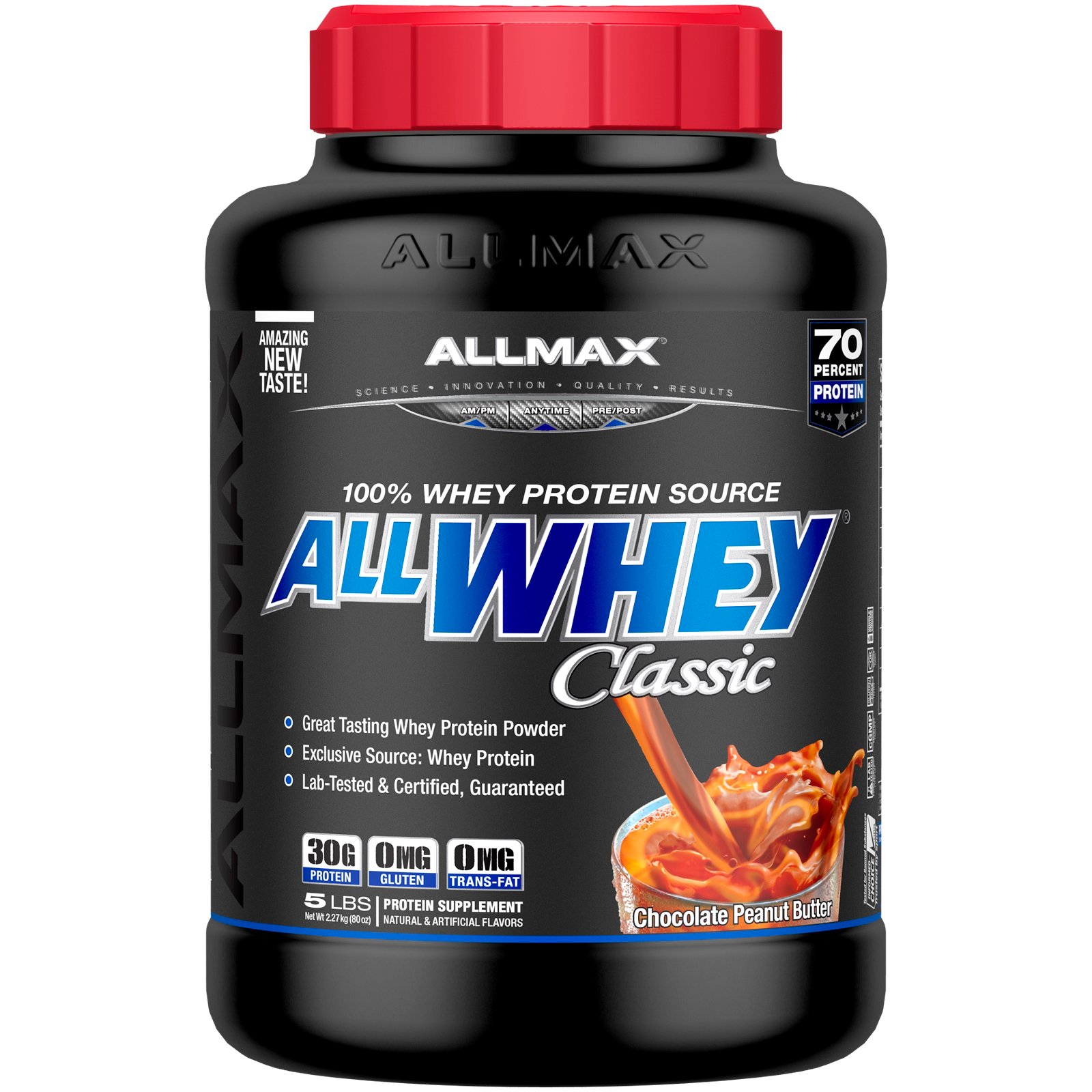 Comprar ALLMAX Nutrition, AllWhey Classic, 100% Proteína de soro de leite, Chocolate, Manteiga de Amendoim, 5 lbs (2,27 kg)