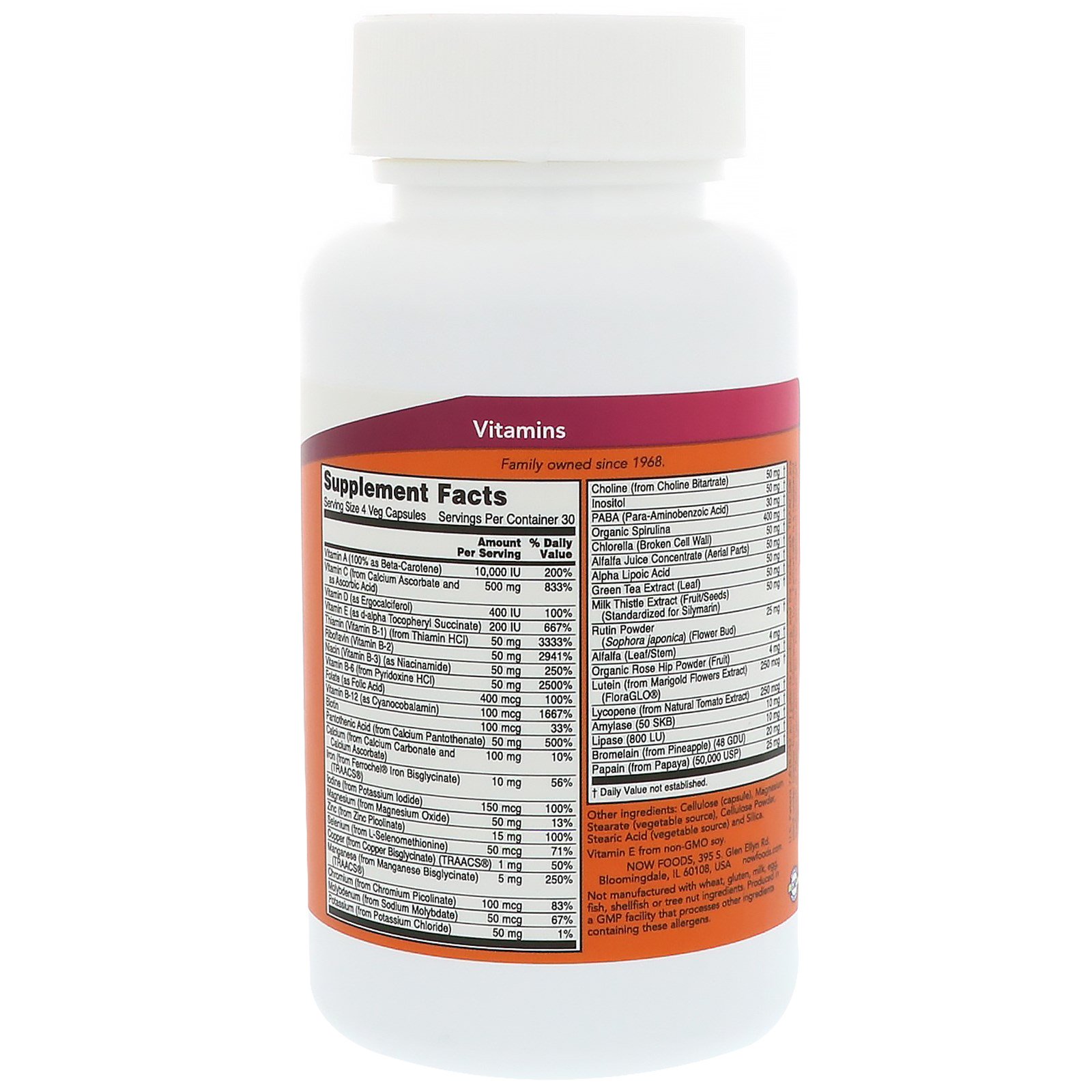 Comprar Now Foods, Special Two, Multi Vitamin, 120 Veg Capsules - Imagem 2