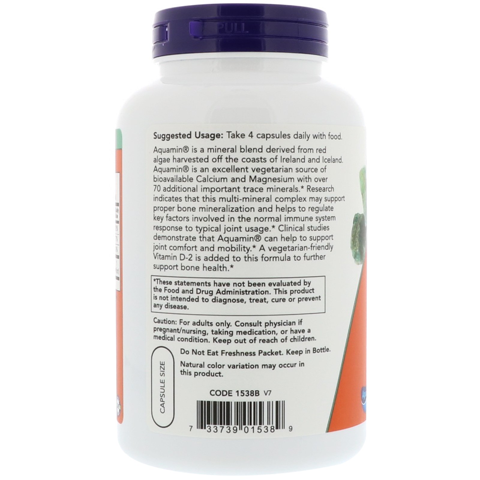 Comprar Now Foods, Alga Mineral Vermelha, 180 Cápsulas Vegetais - Imagem 3