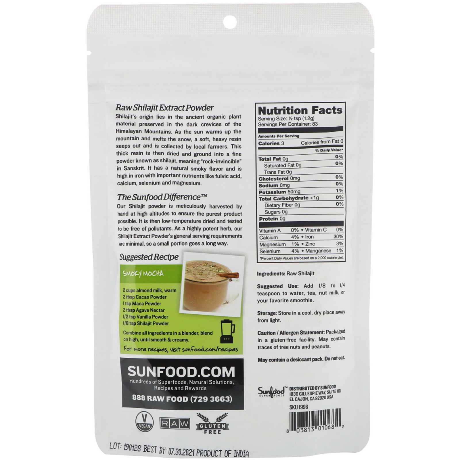 Comprar Sunfood, RAW Shilajit Powder, , 3.5 oz (100 g) - Imagem 2