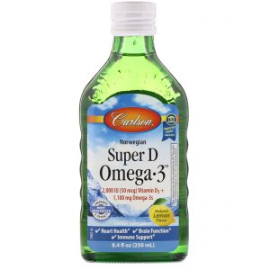 Comprar Carlson Labs, Norwegian, Super D Omega-3, Natural Lemon Flavor, 8.4 fl oz (250 ml)