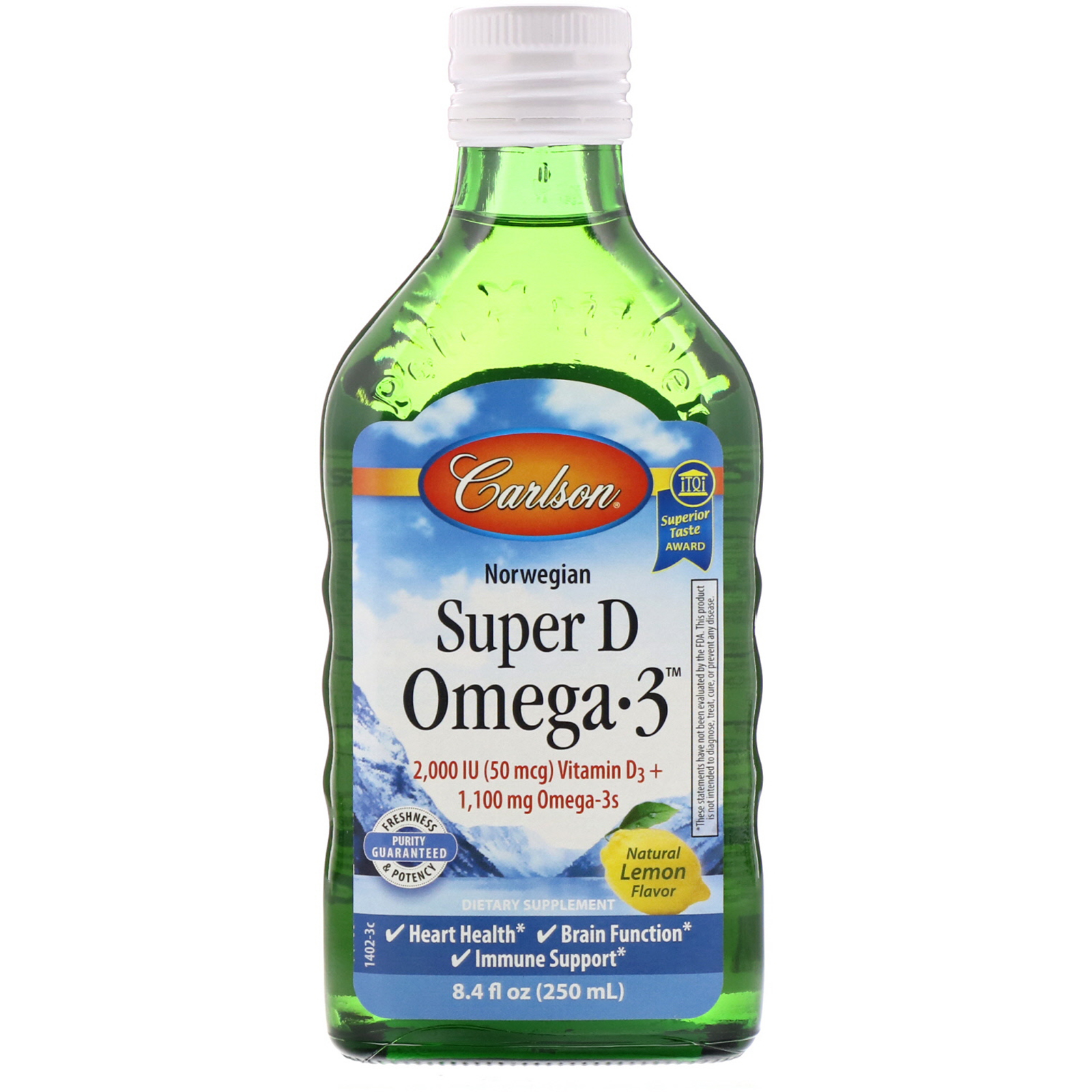 Comprar Carlson Labs, Norwegian, Super D Omega-3, Natural Lemon Flavor, 8.4 fl oz (250 ml)