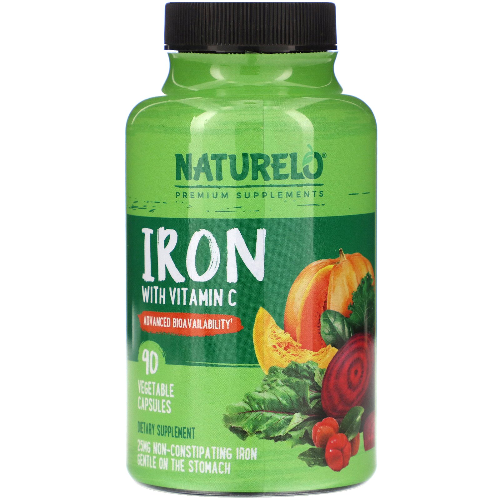 Comprar NATURELO, Iron with Vitamin C, 90 Vegetable Capsules