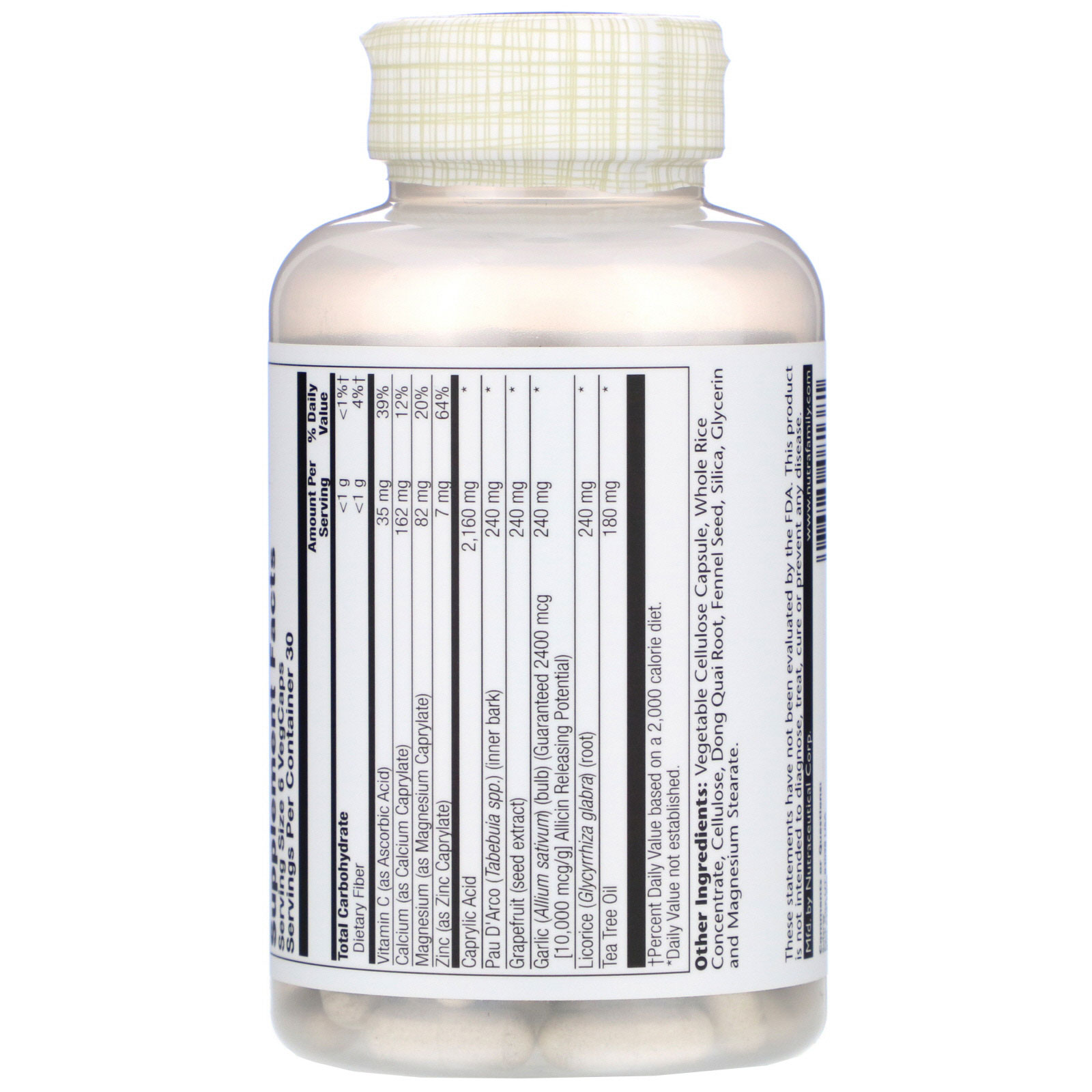 Comprar Solaray, Yeast-Cleanse, 180 VegCaps - Imagem 2