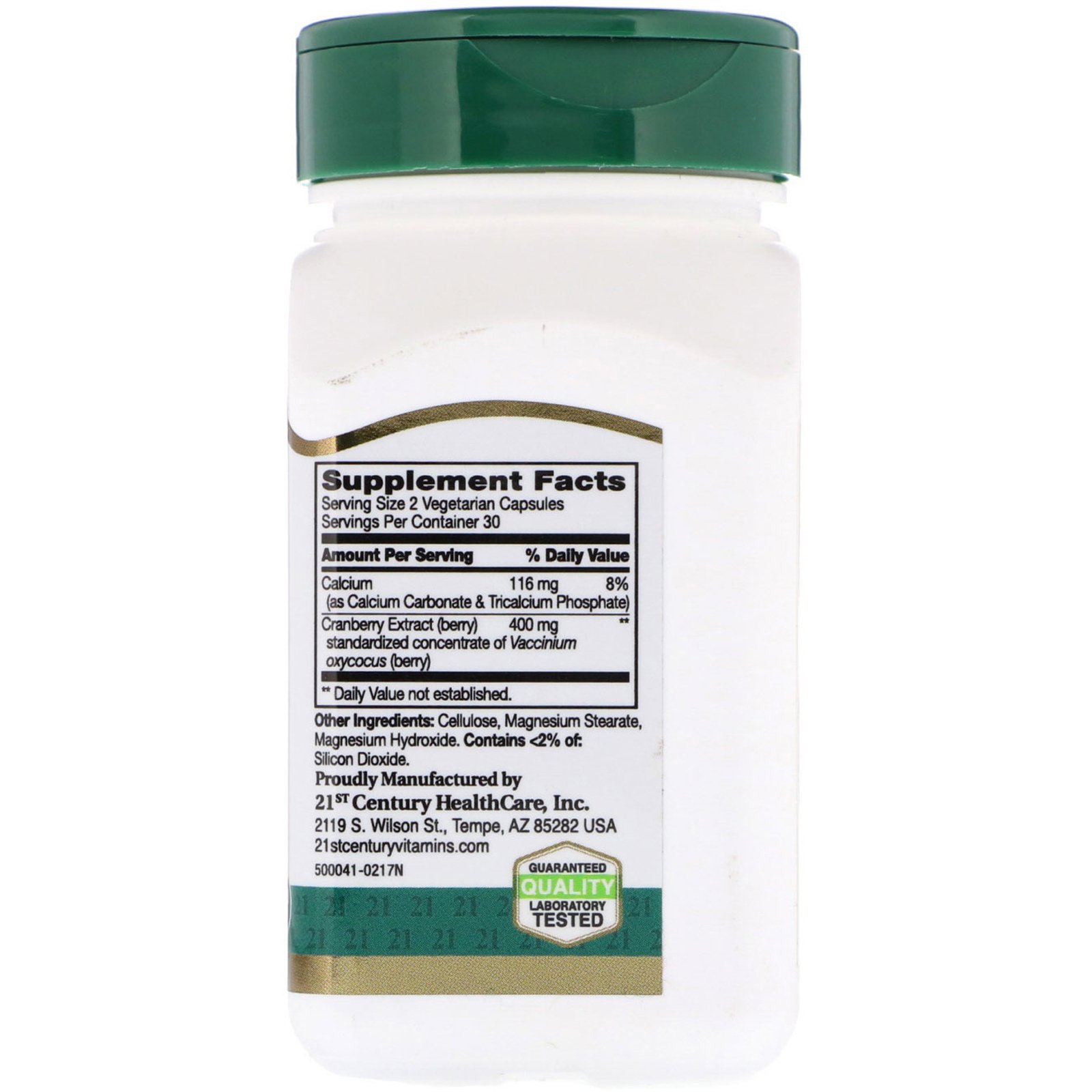 Comprar 21st Century, Cranberry Extract, Standardized, 60 Vegetarian Capsules - Imagem 2