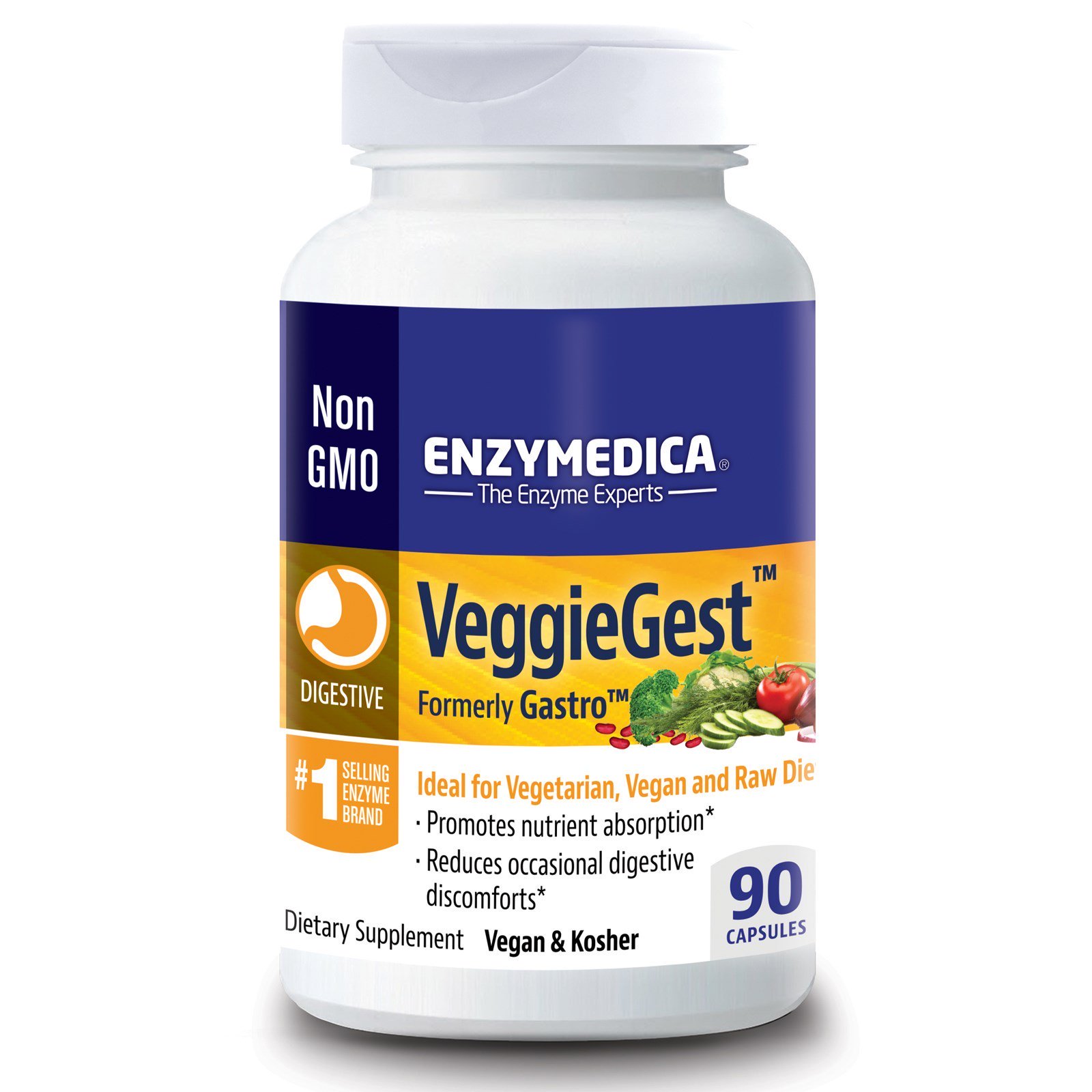 Comprar Enzymedica, VeggieGest, (antigo Gastro), 90 cápsulas