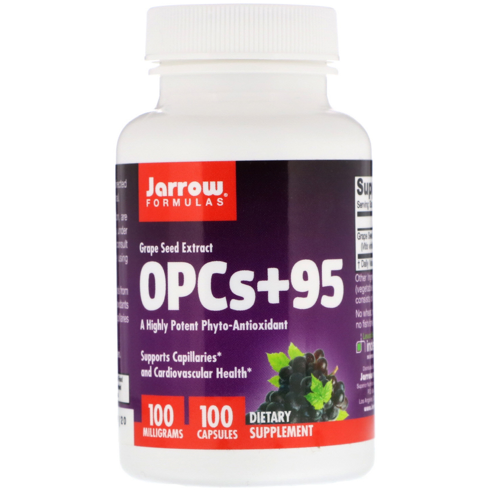 Comprar Jarrow Formulas, OPCs + 95, Extrato de Semente de Uva, 100 mg, 100 Cápsulas