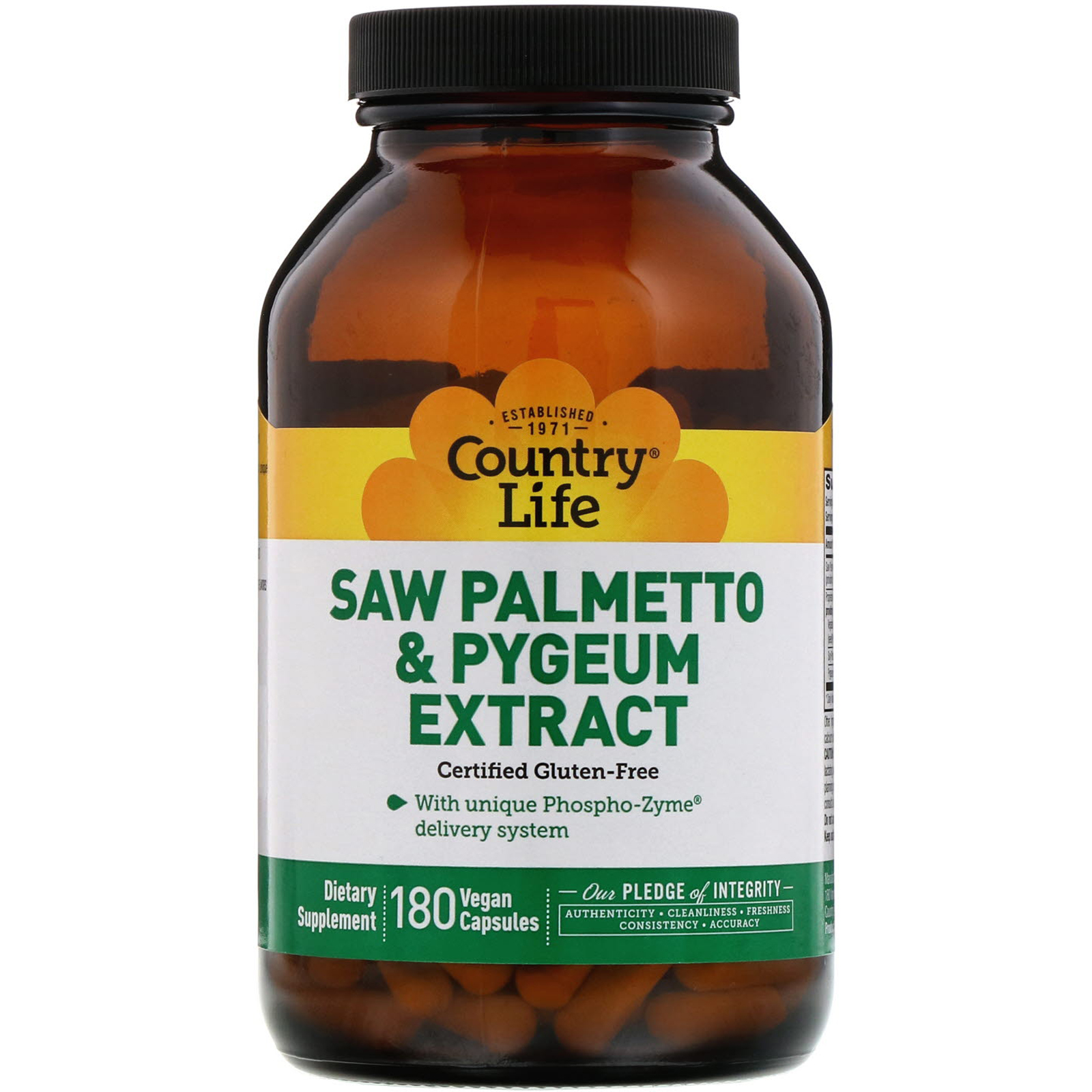 Comprar Country Life, Extrato de Pygeum e Palma enana americana, 180 Cápsulas Vegetais