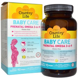 Comprar Country Life, Baby Care, Ômega 3-6-9 Pré-Natal, Limão, 90 Cápsulas Gelatinosas