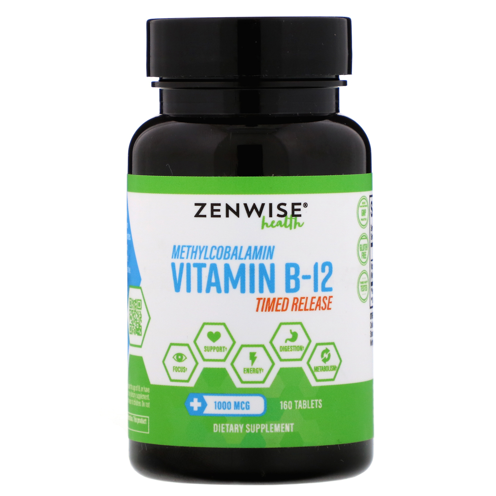 Comprar Zenwise Health, Methylcobalamin Vitamin B-12, Timed Release, 1,000 mcg, 160 Tablets