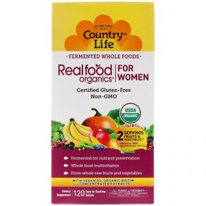 Comprar Country Life, Realfood Organics, For Women, 120 Easy to Swallow Tablets