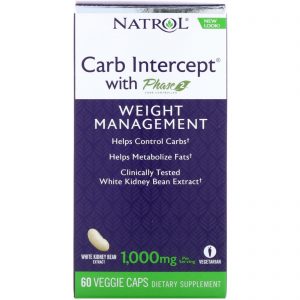 Comprar Natrol, Carb Intercept com Controlador de Carboidratos da Fase 2, 1.000 mg, 60 Cápsulas Vegetais