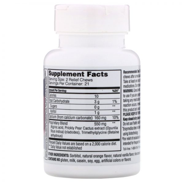 Comprar Enzymedica, Heartburn Relief, Vanilla-Orange Flavored, 42 Relief Chews - Imagem 4