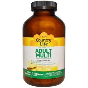 Comprar Country Life, Chewable Adult Multi, Pineapple-Orange, 120 Wafers