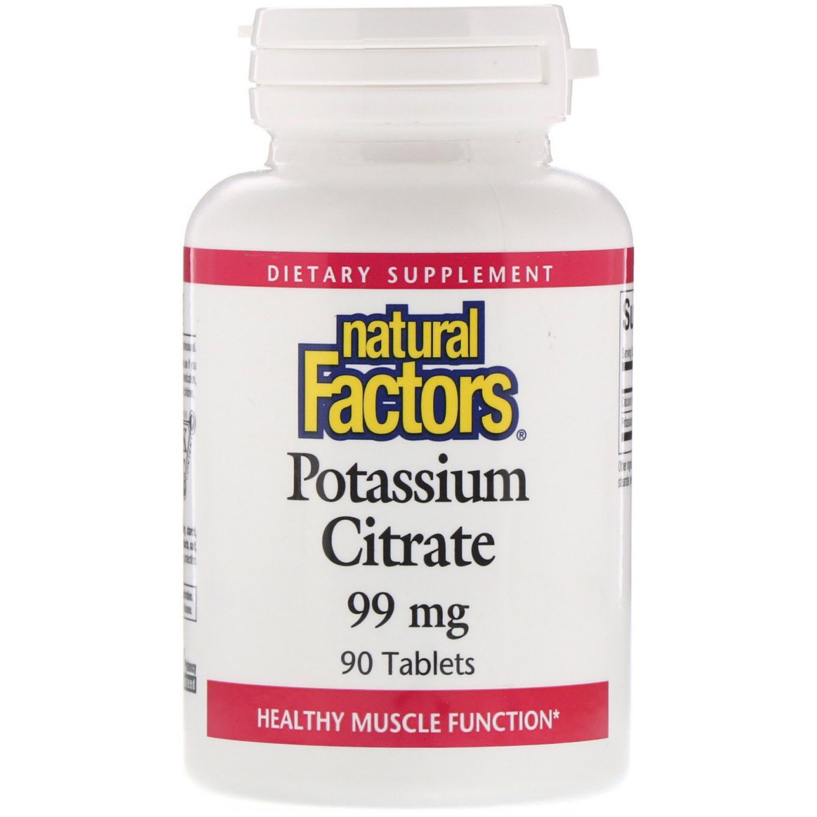 Comprar Natural Factors, Citrato de Potássio, 99 mg, 90 Tabletes