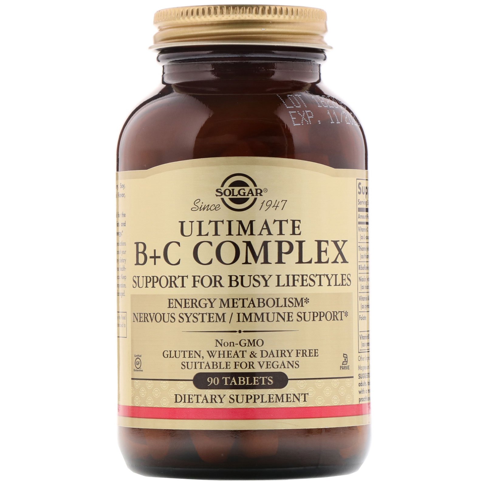 Comprar Solgar, Ultimate B+C Complex, 90 Comprimidos