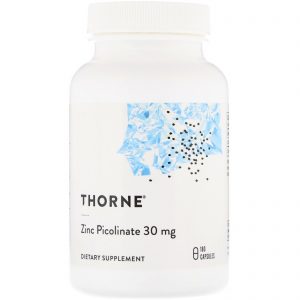 Comprar Thorne Research, Picolinato de Zinco, 30 mg, 180 Cápsulas