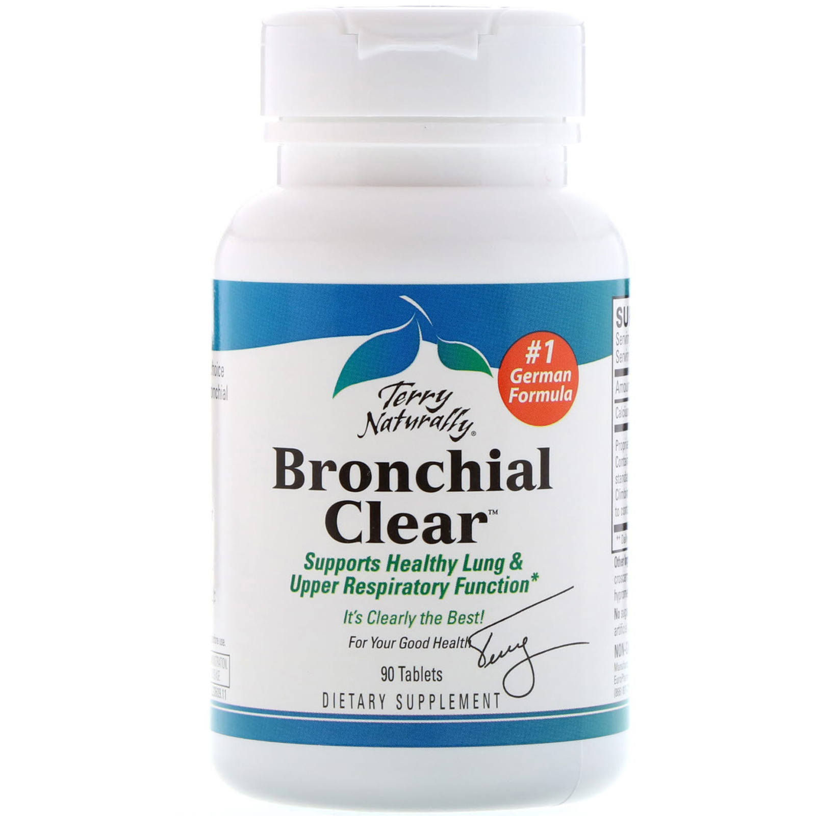 Comprar EuroPharma, Terry Naturally, Limpeza dos Brônquios, 90 Comprimidos - Imagem 3
