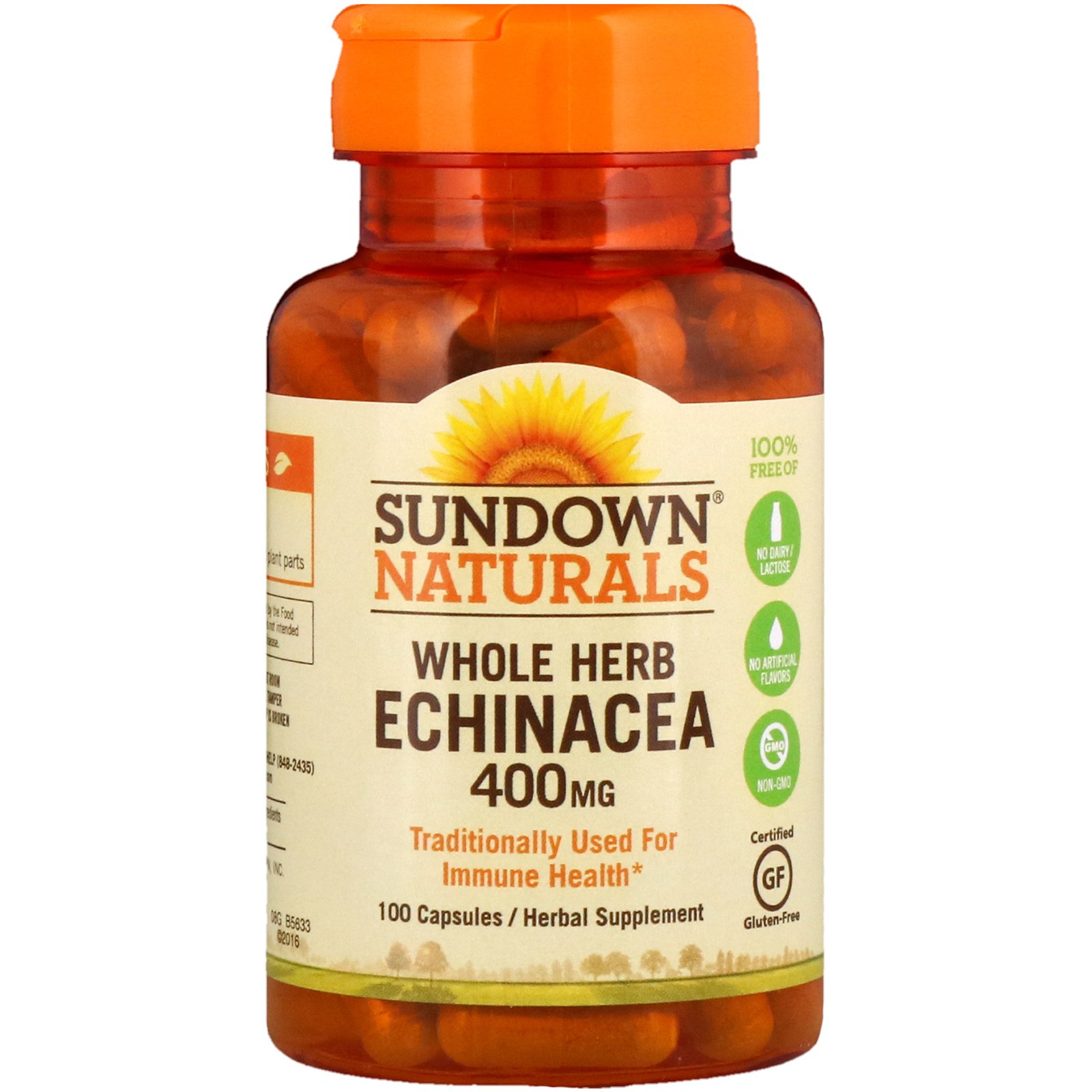 Comprar Sundown Naturals, Erva Equinácea Integral, 400 mg, 100 Cápsulas