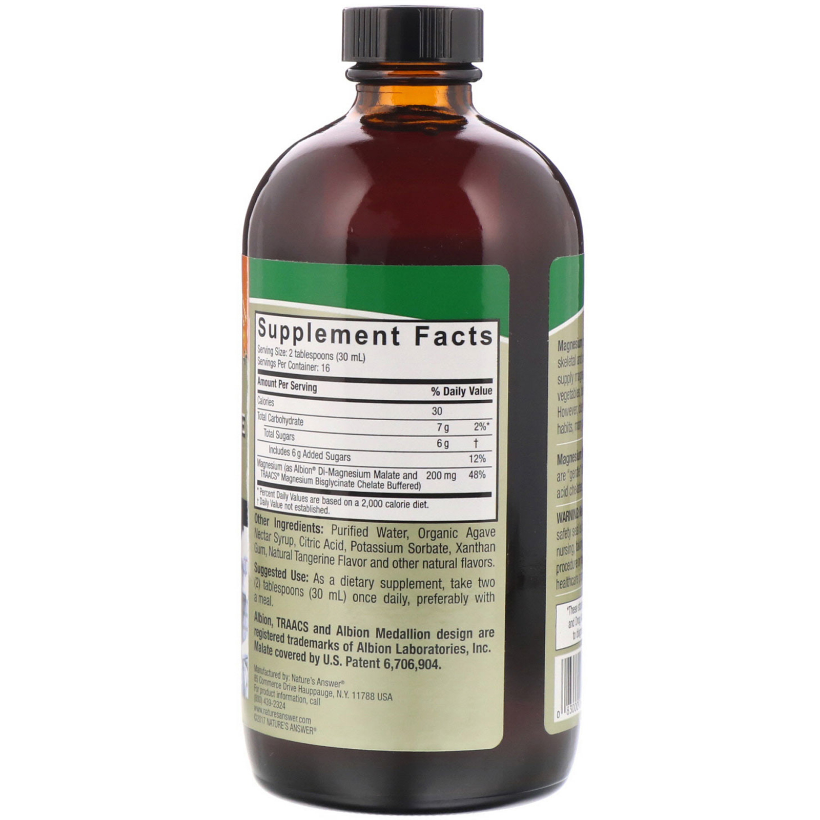 Comprar Nature's Answer, Liquid Magnesium Malate and Glycinate, Tangerine Flavor, 16 fl oz (480 ml) - Imagem 2