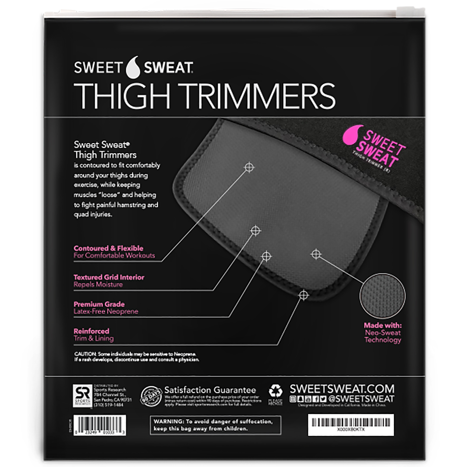 Comprar Sports Research, Sweet Sweat Thigh Trimmers, Medium, Pink, 1 Pair - Imagem 2