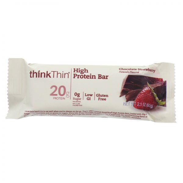 Comprar ThinkThin, Barras com Alto Teor de Proteínas, Chocolate com Morango, 10 Barras, 60 g (2,1 oz) Cada - Imagem 4