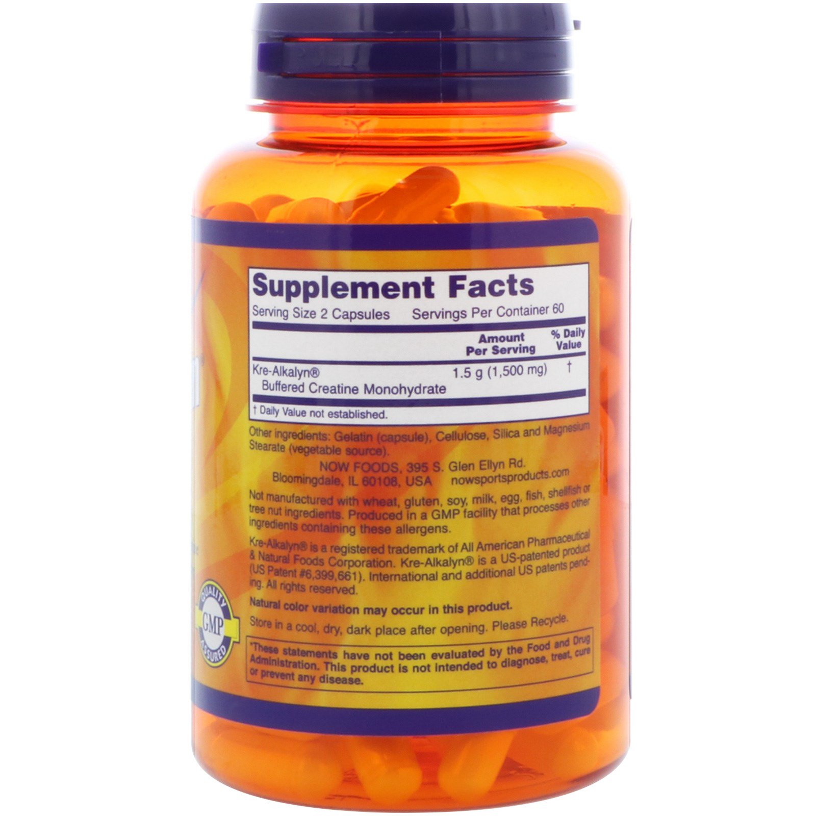 Comprar Now Foods, Esportes, Creatina Alcalina, 120 Cápsulas - Imagem 2