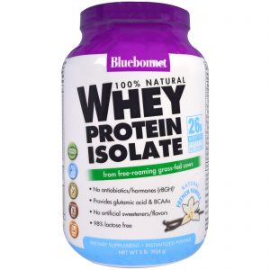 Comprar Bluebonnet Nutrition, Proteína de Whey Isolada 100% Natural, Baunilha Francesa Natural, 2 lbs. (924 g.)