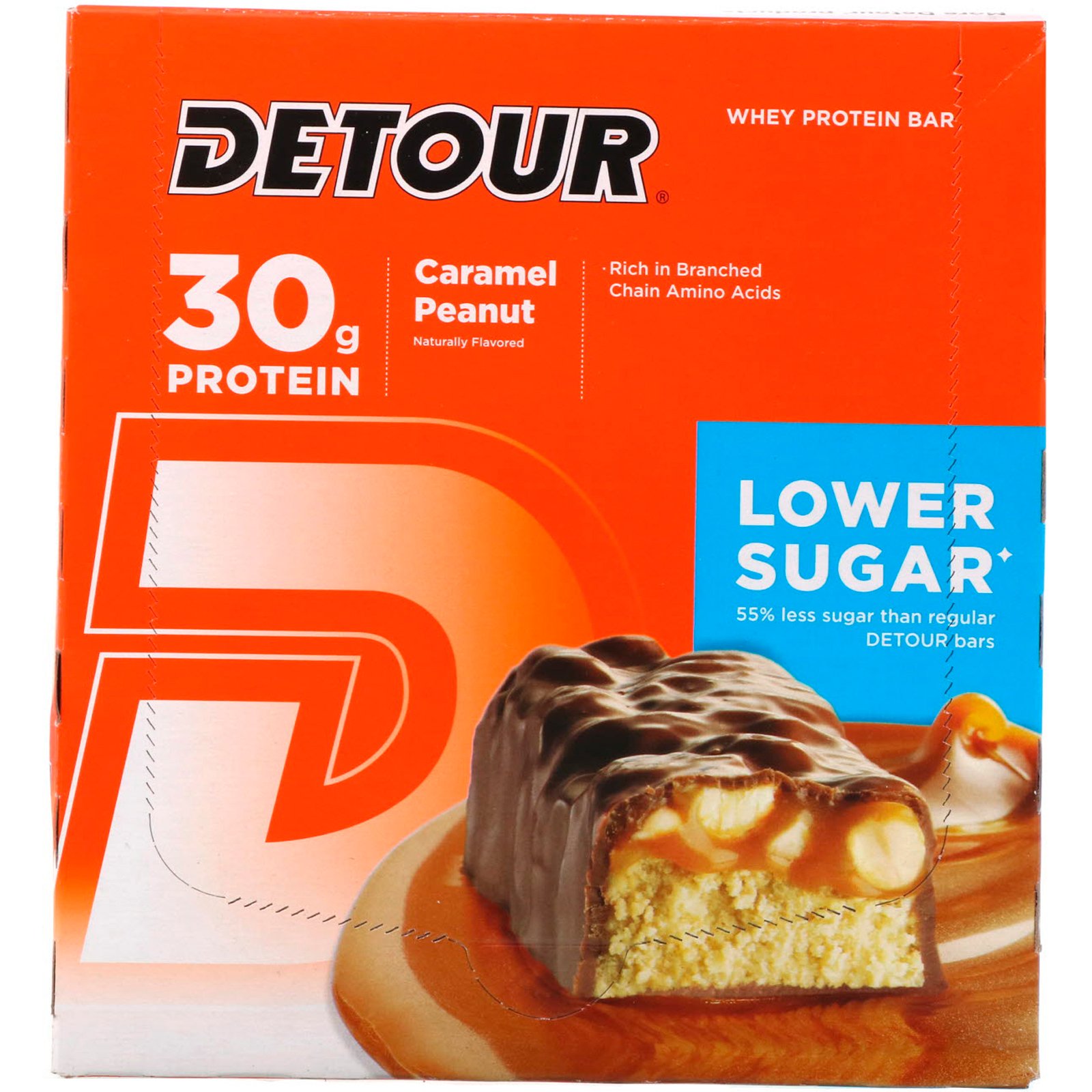 Comprar Detour, Whey Protein Bar, Caramel Peanut, 12 Bars, 3 oz (85 g) Each - Imagem 2