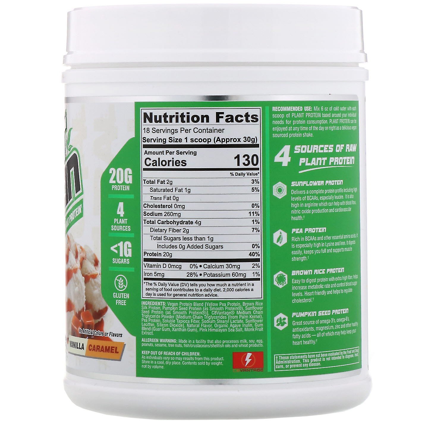 Comprar Nutrex Research, Natural Series, Proteína Vegetal, Baunilha e Caramelo, 1,2 lb (540 g) - Imagem 2
