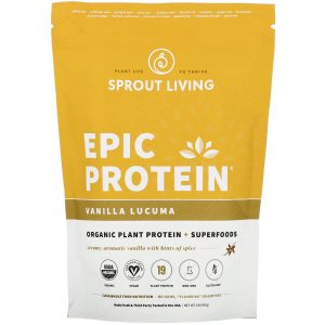 Comprar Sprout Living, Epic Protein, Organic Plant Protein + Superfoods, Vanilla Lucuma, 1 lb (455 g)