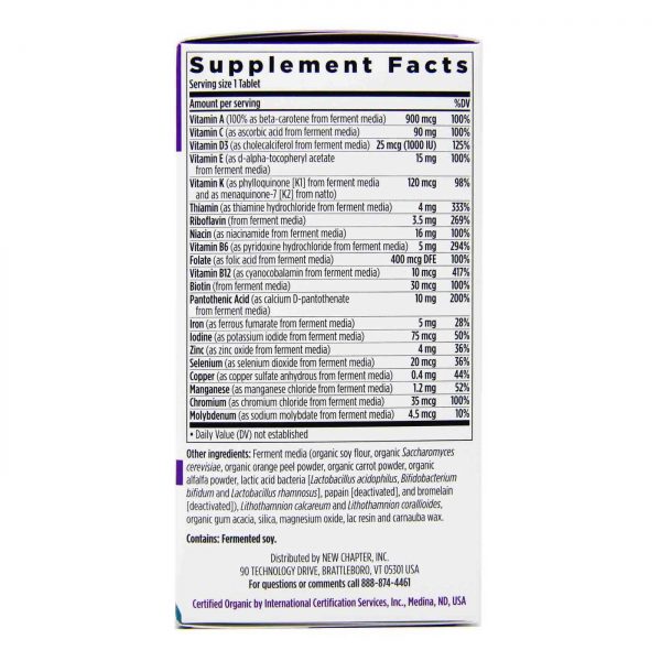 Comprar New Chapter Só Um multivitamínico 72 Tabletes - Imagem 4