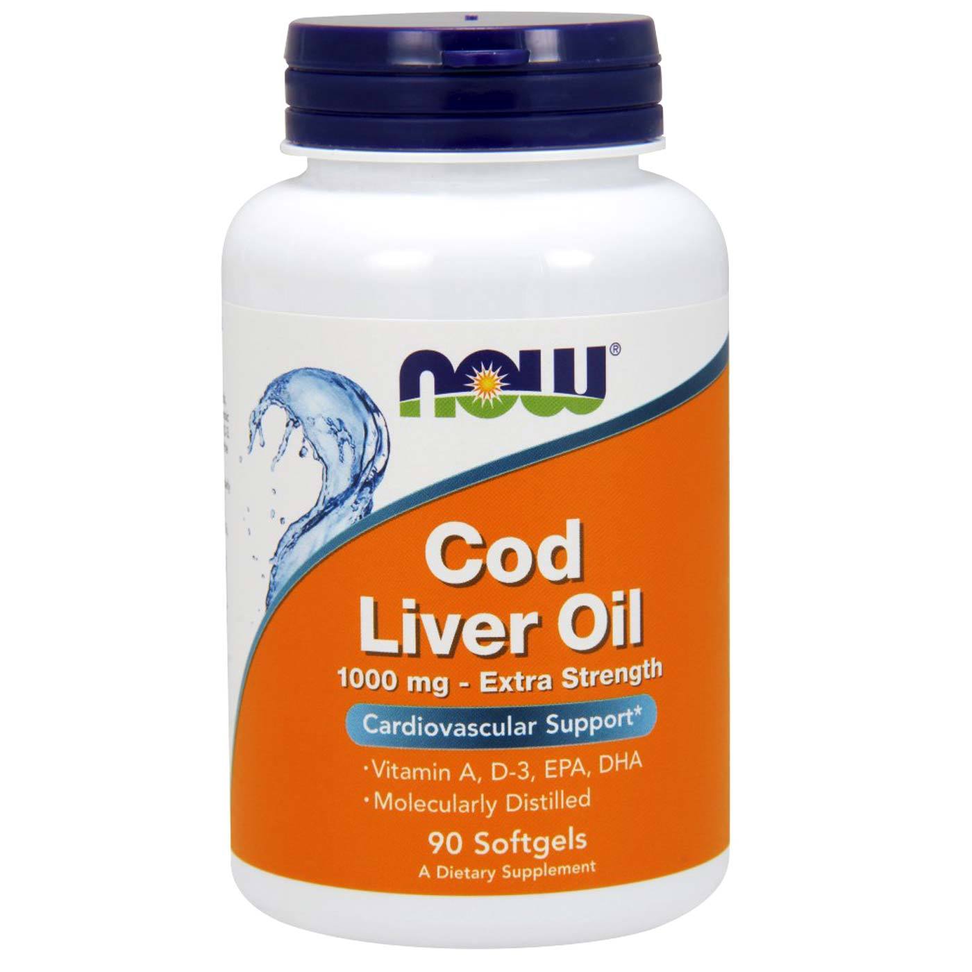 Comprar Now Foods, Óleo de Fígado de Bacalhau 1000 mg Extra Forte - 90 Cápsulas em Gel