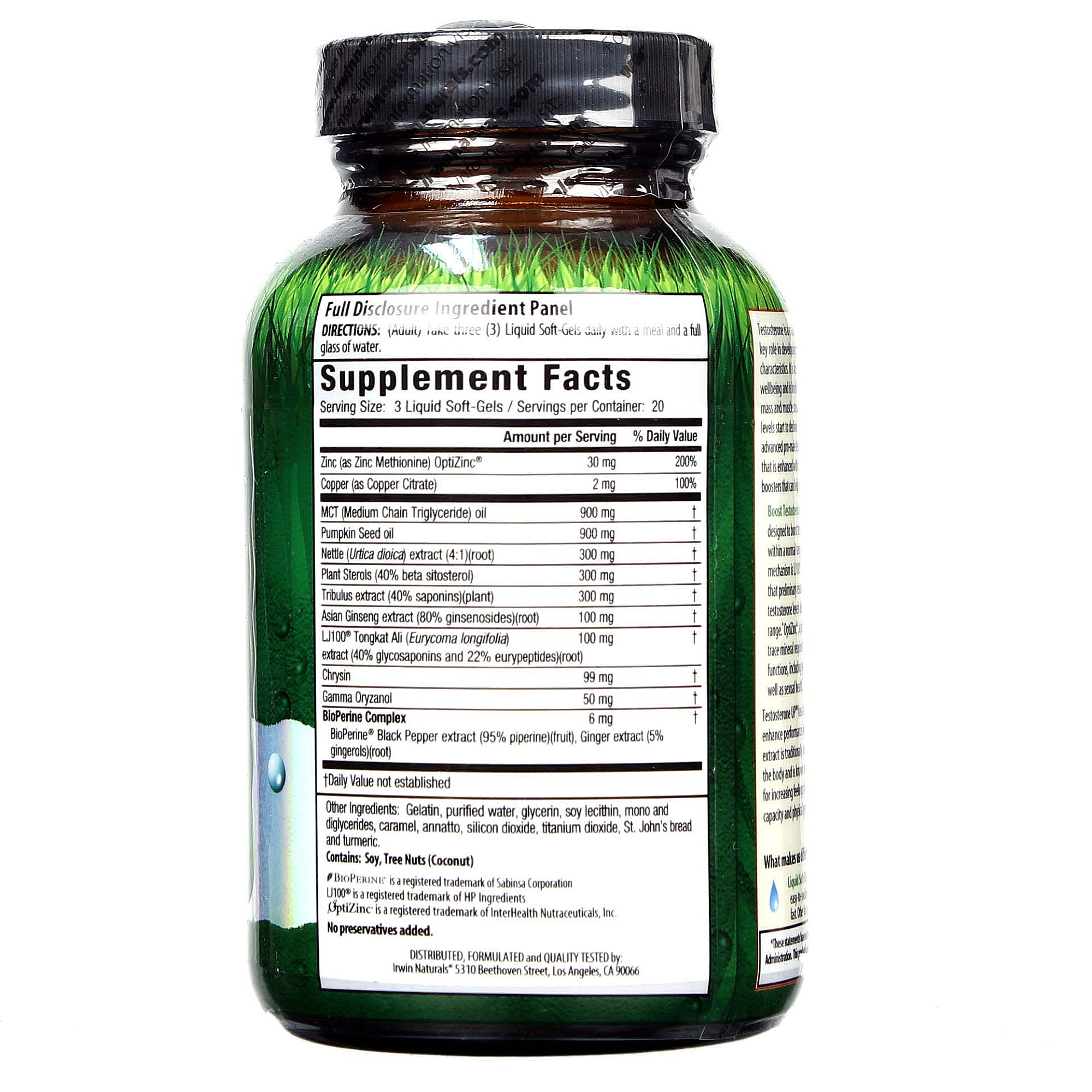 Comprar Irwin Naturals, Testosterona UP - 60 Cápsulas em gel - Imagem 2