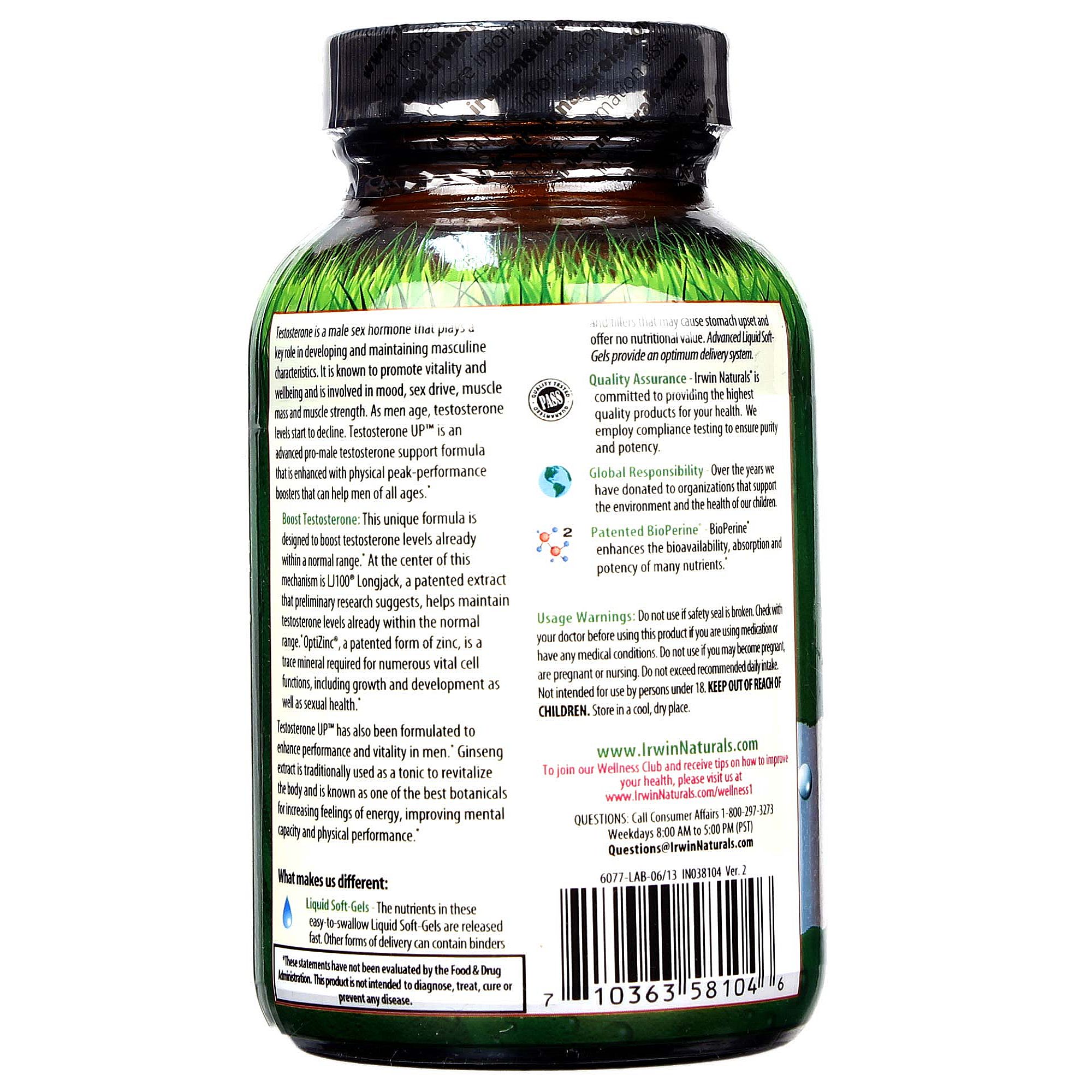 Comprar Irwin Naturals, Testosterona UP - 60 Cápsulas em gel - Imagem 3
