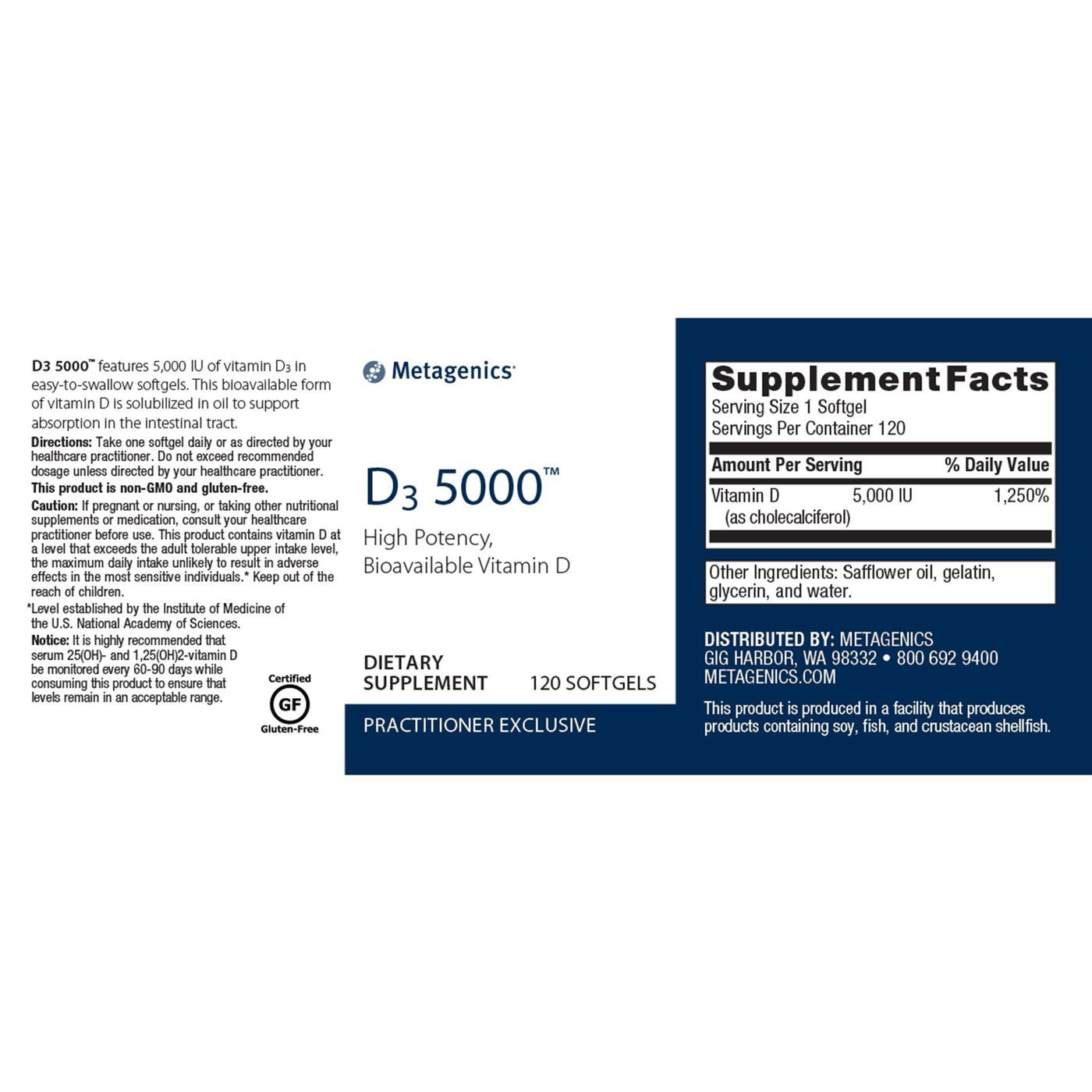 Comprar Metagenics D3 5000-120 cápsulas - Imagem 2