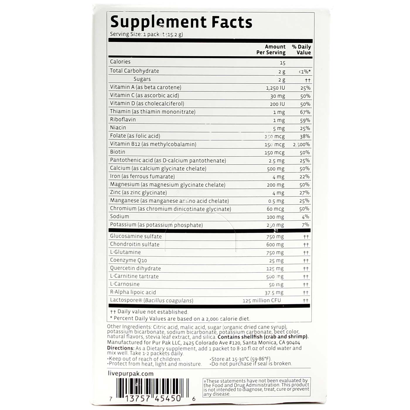 Comprar Pur Pak Active Lifestyle Supplement, Tangy Berry - 28 packets - Imagem 2