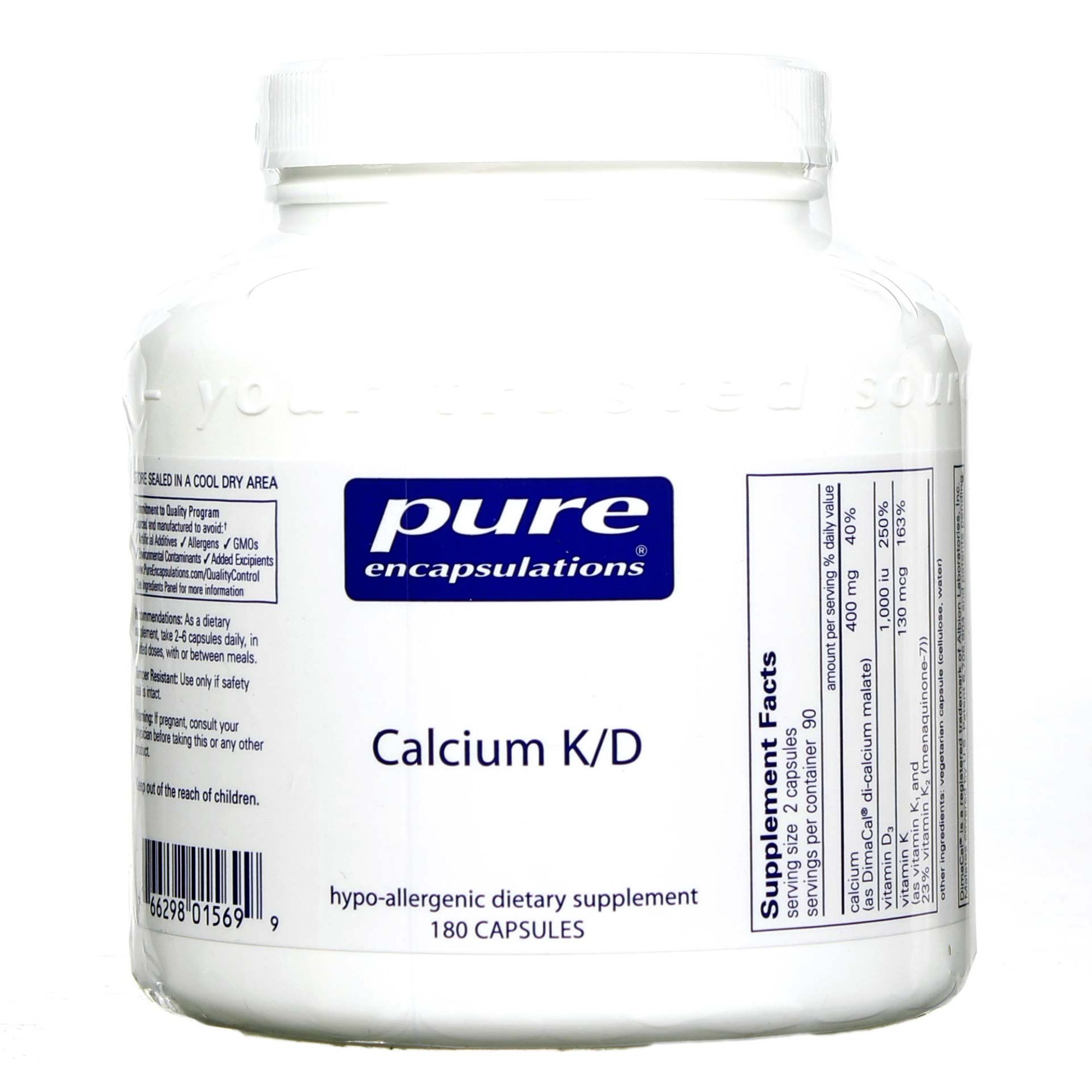 Comprar Pure EnCápsulasulations Cálcio K/D 400 mg - 180 Cápsulas