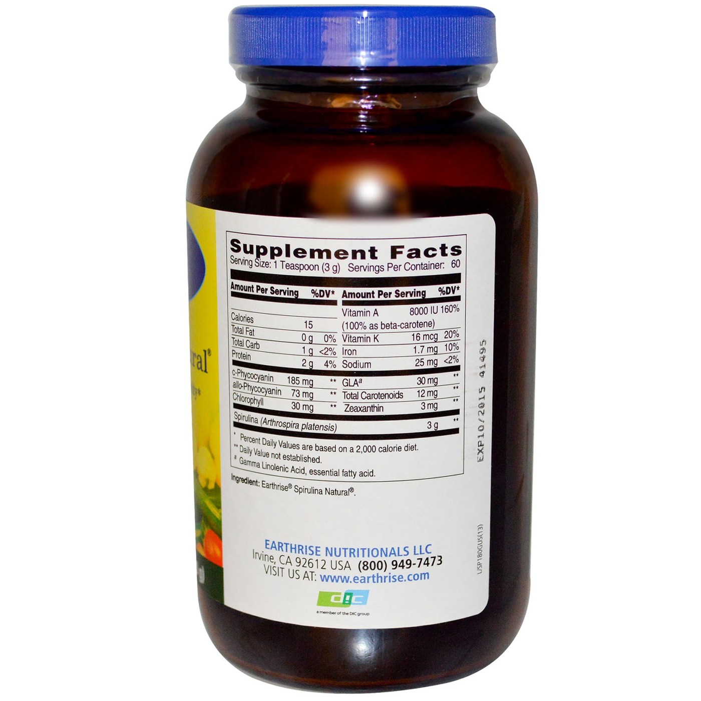 Comprar Earthrise, Spirulina Natual® em Pó - 6,4 Oz (180g) - Imagem 2