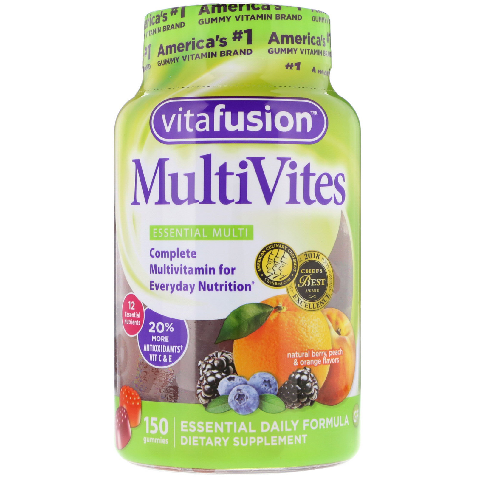 Comprar VitaFusion, MultiVites, Natural Berry, Peach & Orange Flavor, 150 Gummies