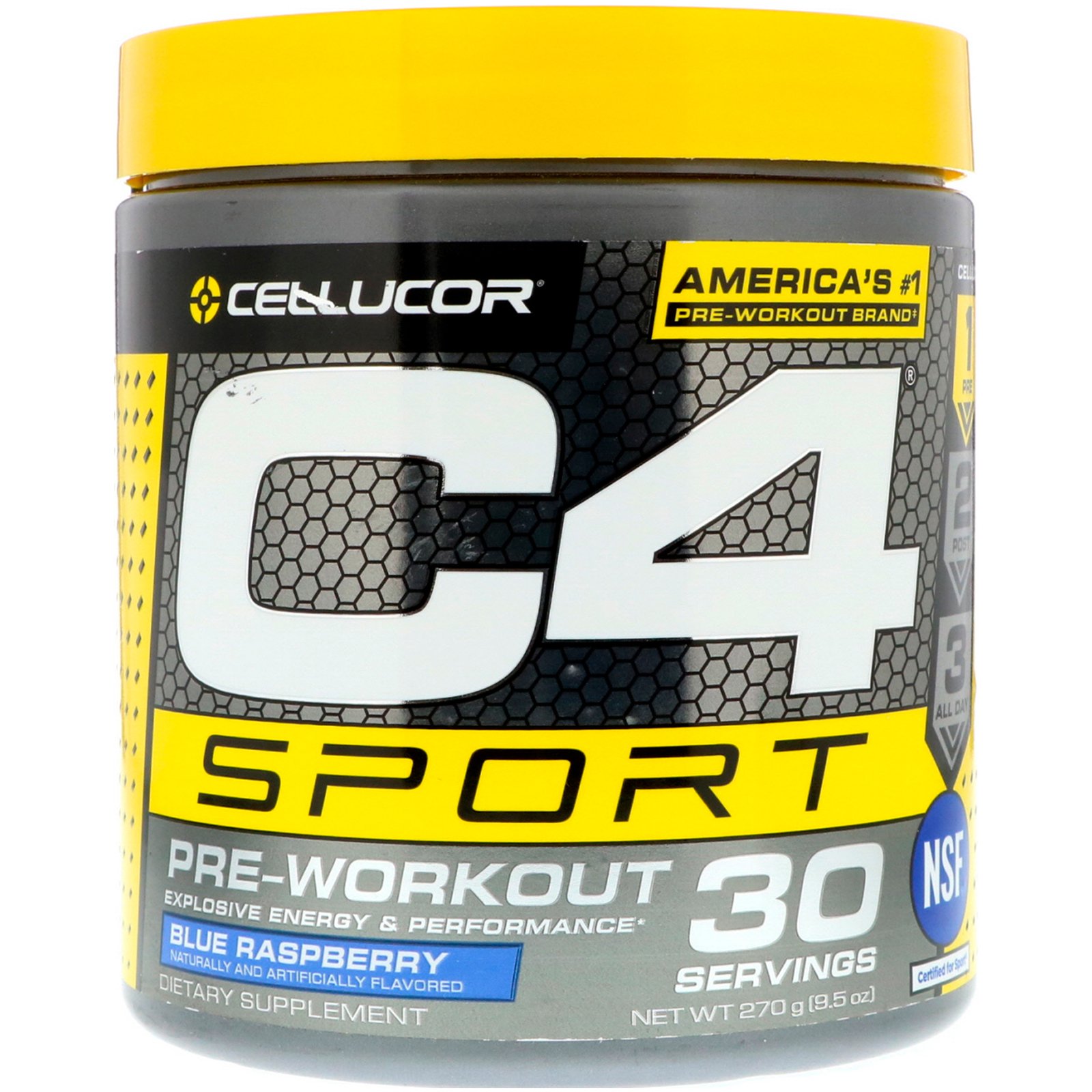 Comprar Cellucor, C4 Sport, Pré-treino, Framboesa Azul, 9,5 oz (270 g)