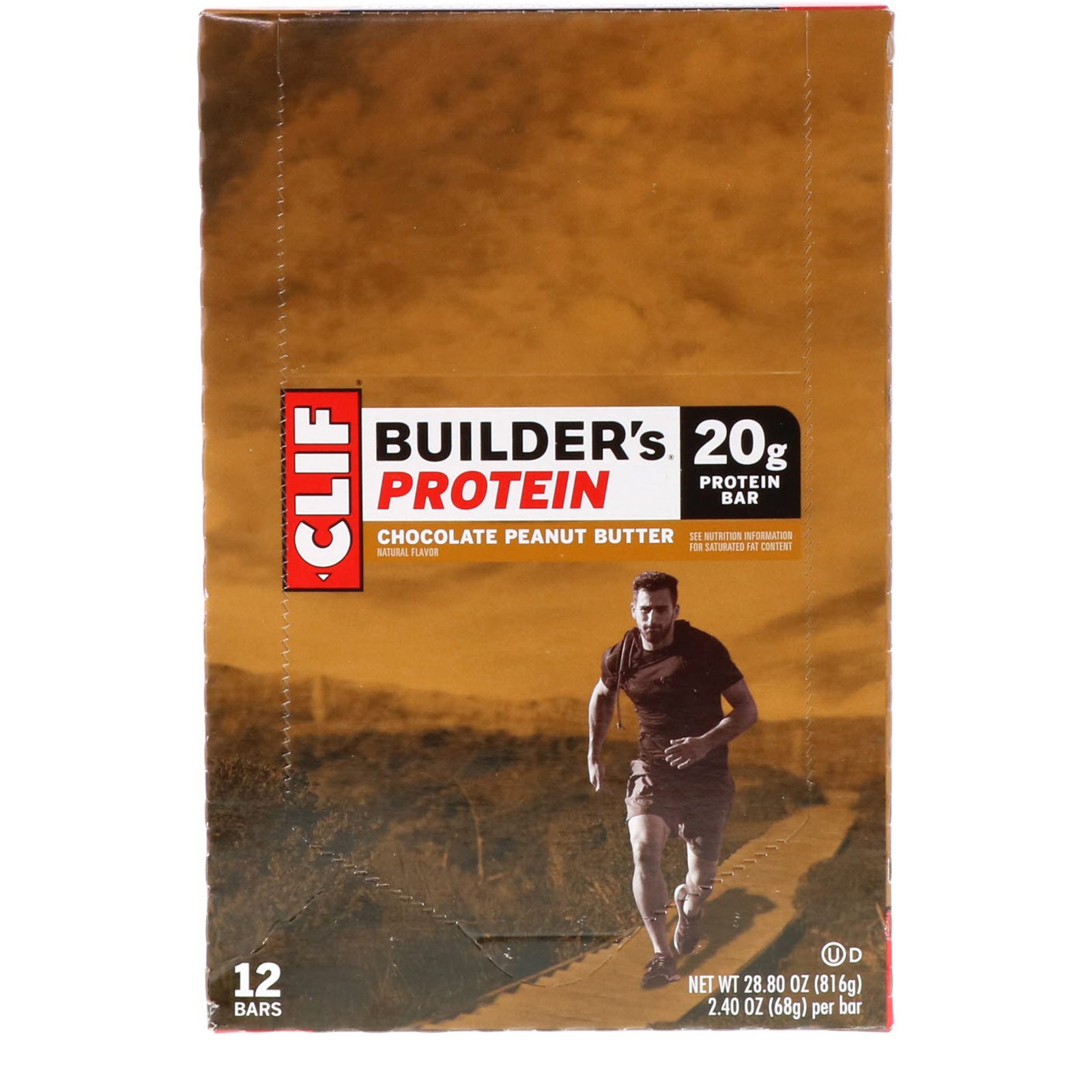 Comprar Clif Bar, Barra de Proteínas Builder's, Chocolate Manteiga de Amendoim, 12 Barras, 68 g (2,40 oz) Cada - Imagem 2