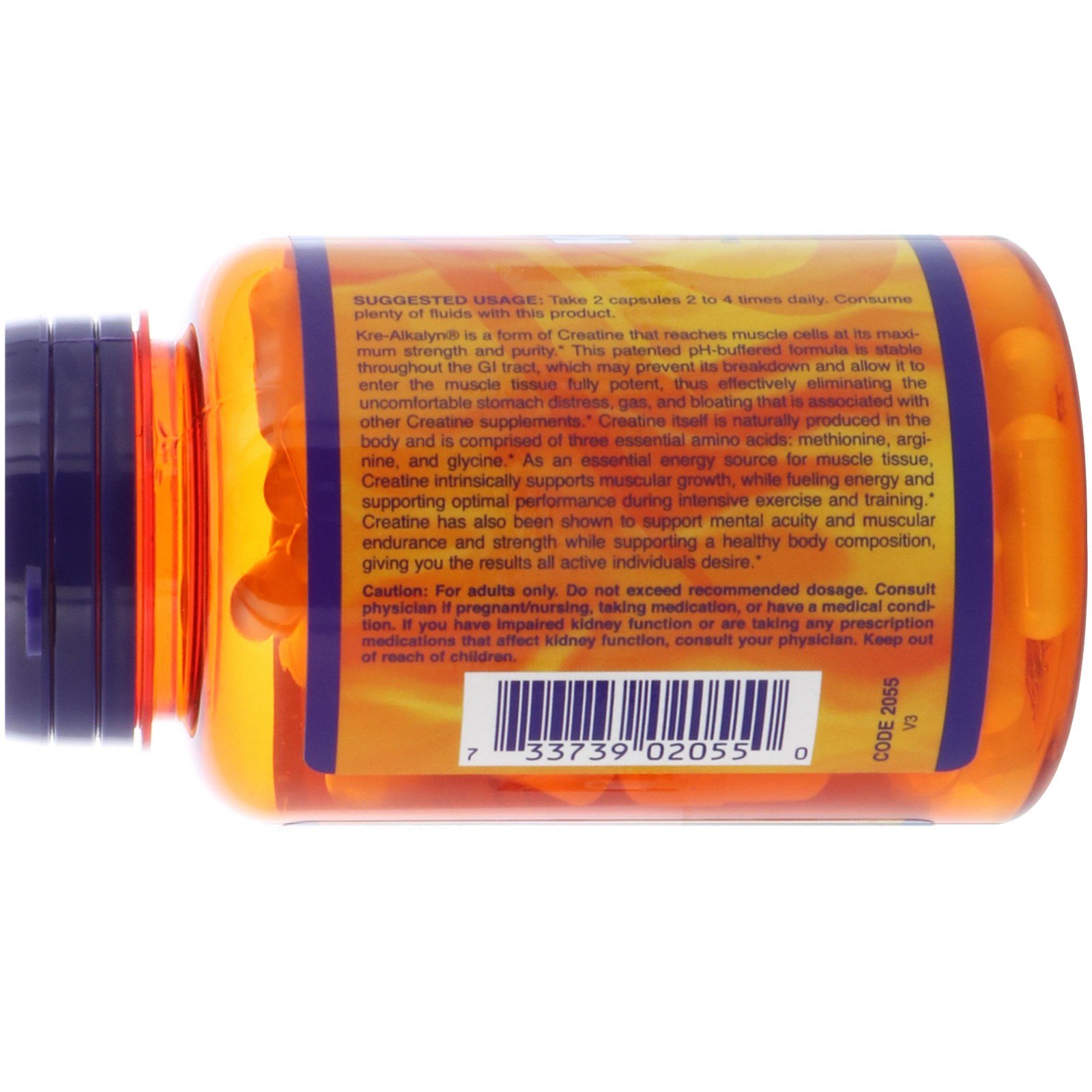 Comprar Now Foods, Esportes, Creatina Alcalina, 120 Cápsulas - Imagem 3