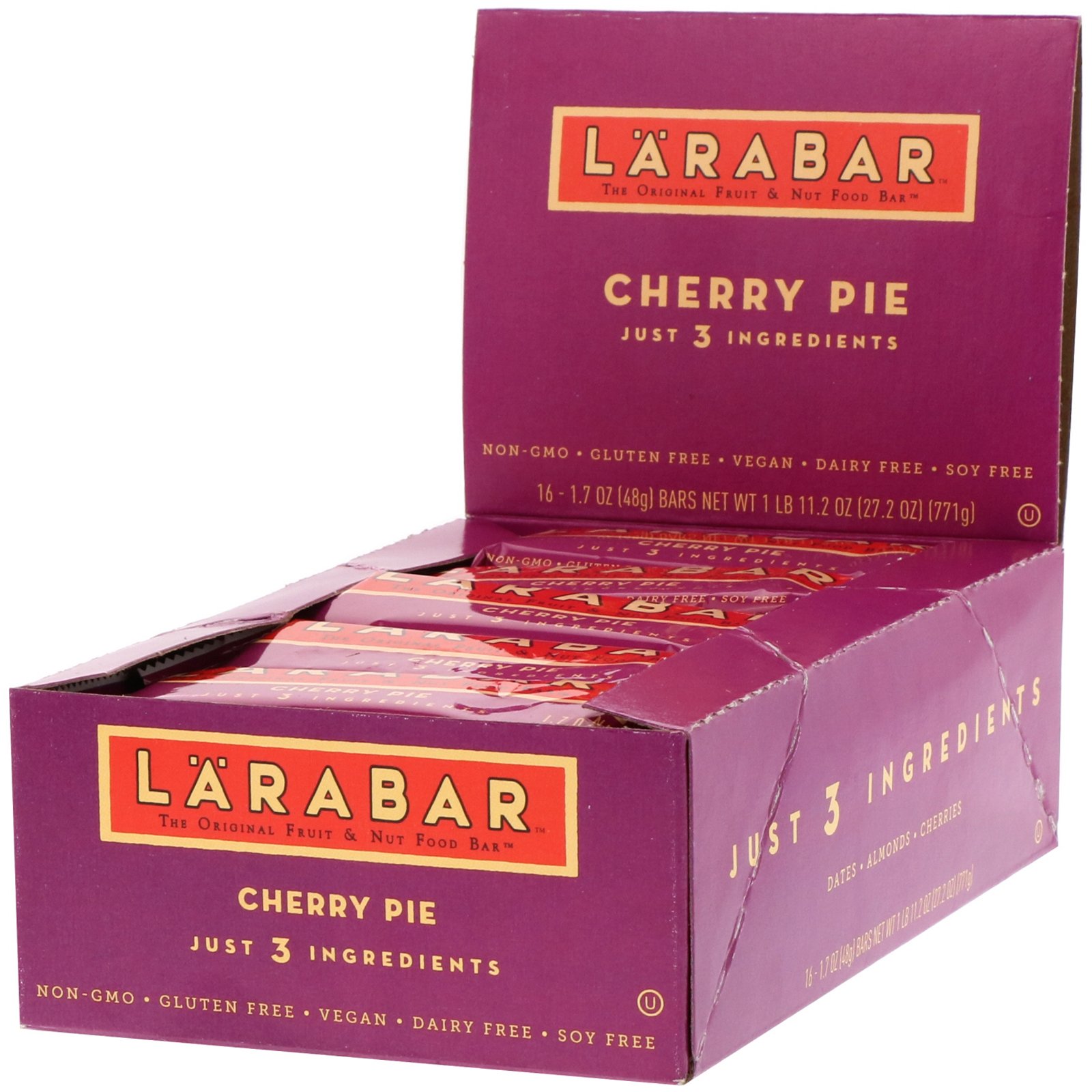 Comprar Larabar, The Original Fruit & Nut Food Bar, Cherry Pie, 16 Bars, 1.7 oz (48 g) Each