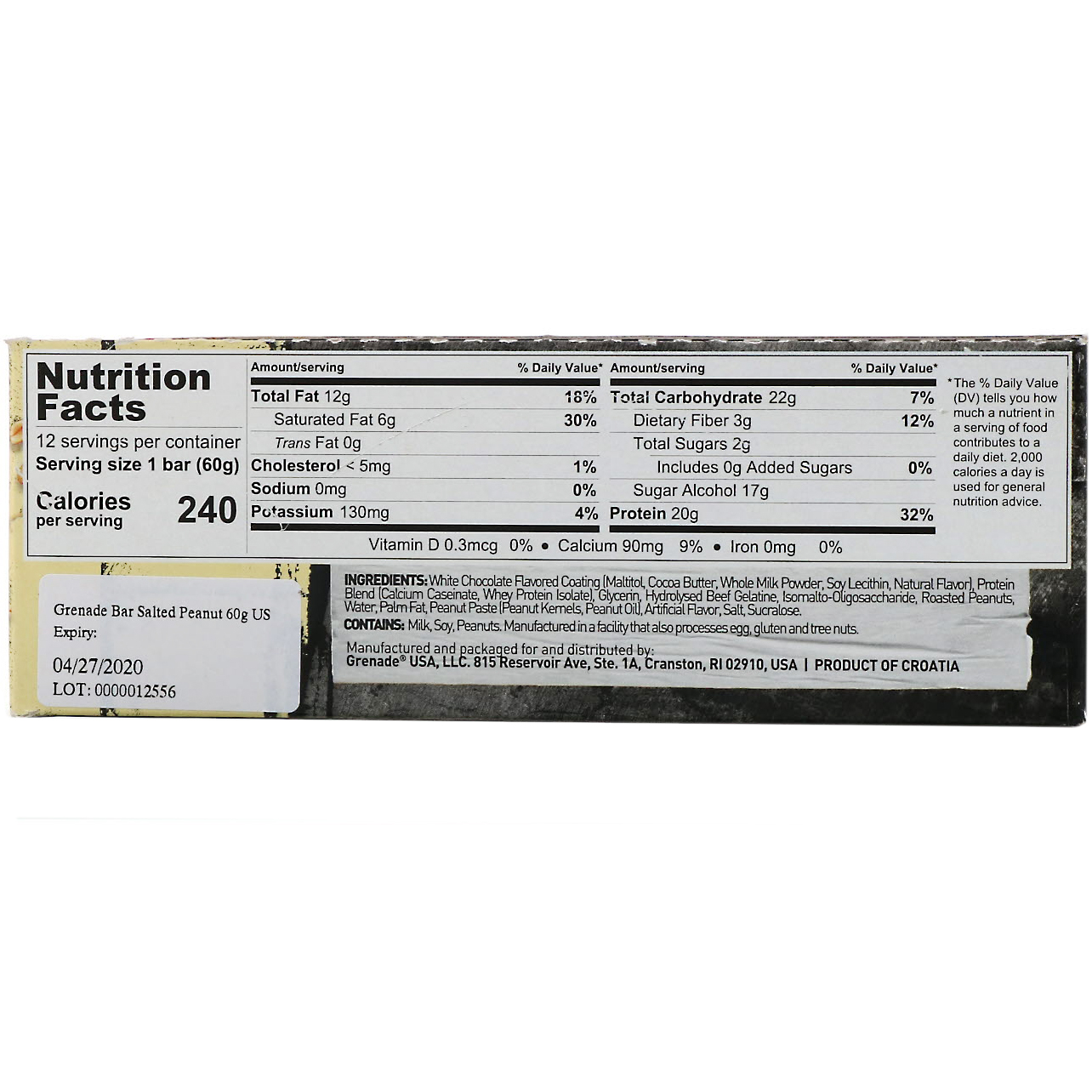 Comprar Grenade, Carb Killa, Barra de Alto Teor de Proteína, Amendoim Salgado com Chocolate Branco, 12 Barras, 60 g (2,12 oz) Cada - Imagem 3