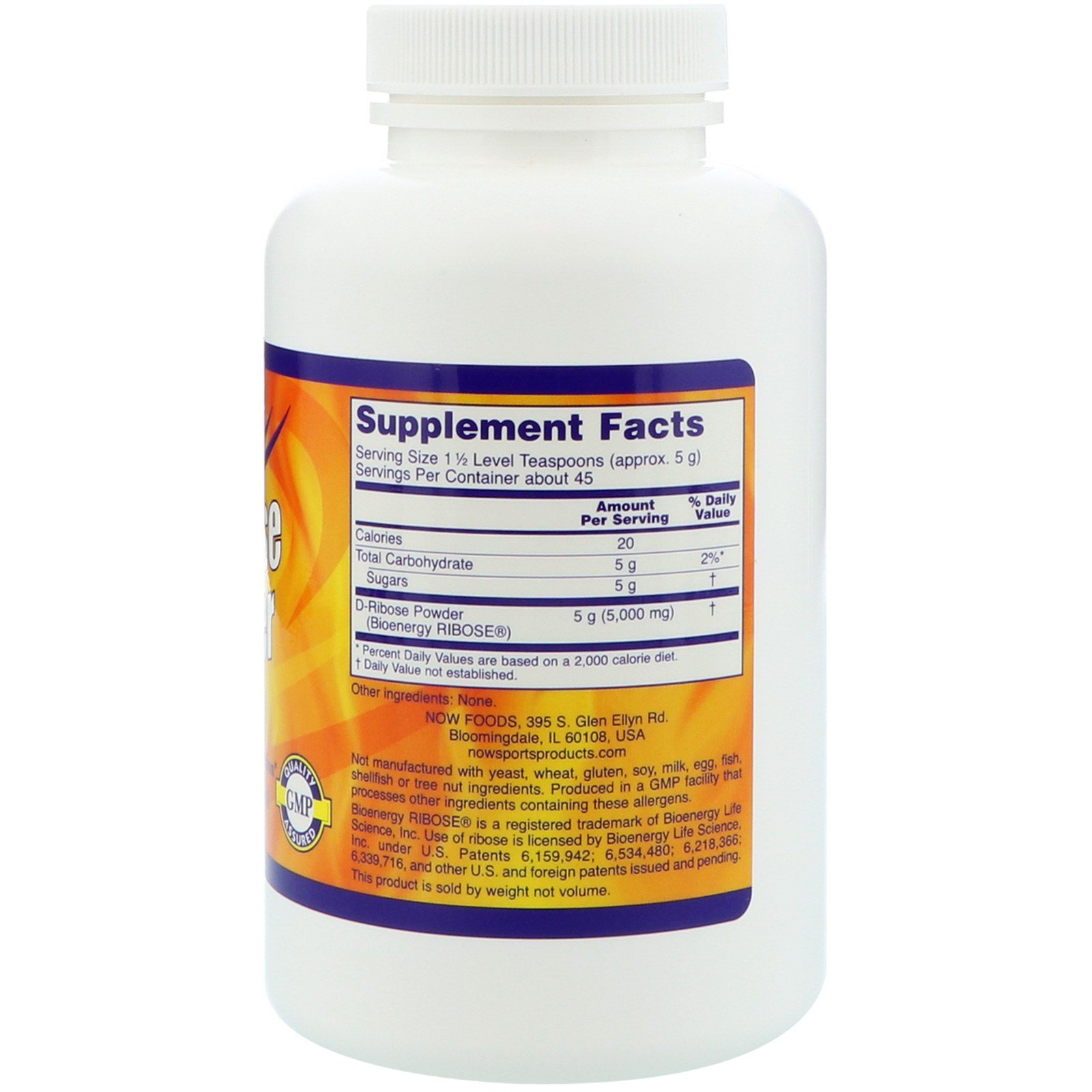Comprar Now Foods, Atletas, D-Ribose em Pó, 8 oz (227 g) - Imagem 2