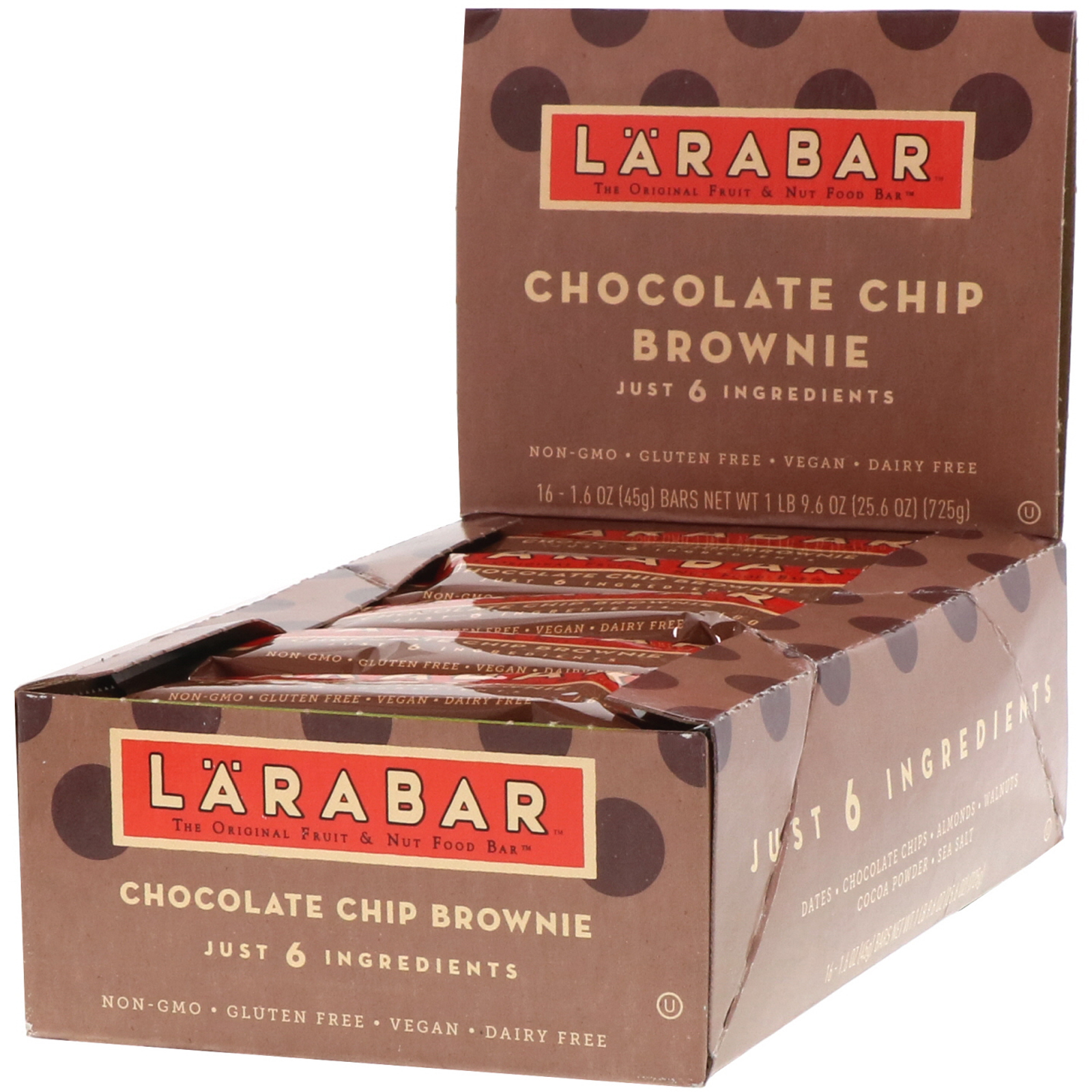 Comprar Larabar, The Original Fruit & Nut Food Bar, Chocolate Chip Brownie, 16 Bars, 1.6 oz (45 g) Each