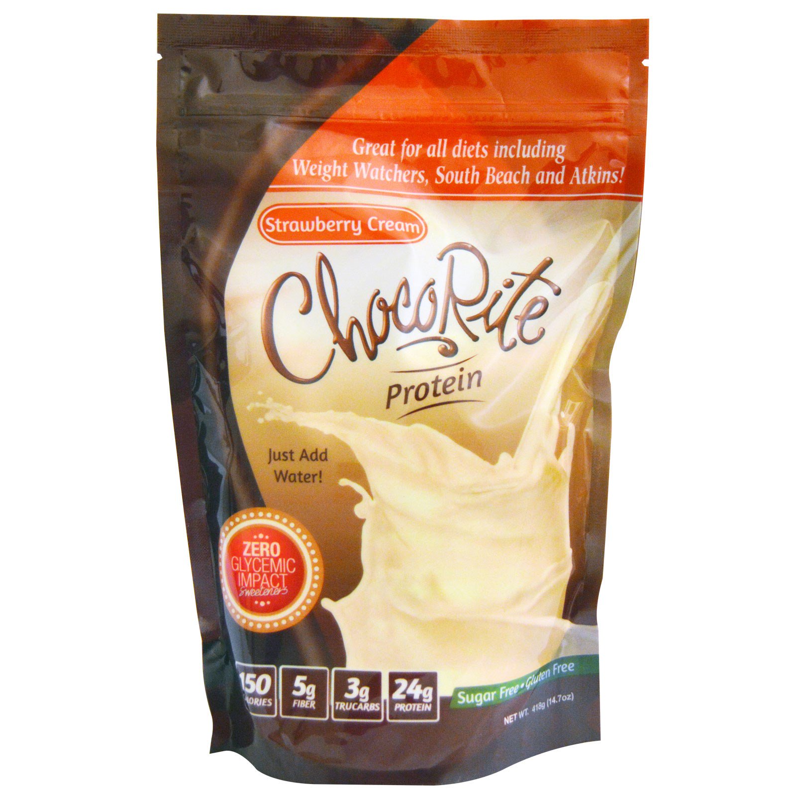 Comprar HealthSmart Foods, Proteína Chocoleve, Creme de Morango, 14.7 oz (418 g)
